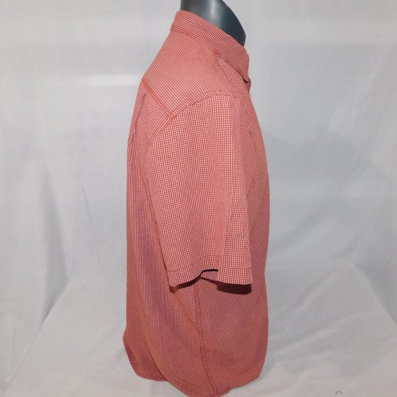 The North Face Mens M Red White Plaid Check Button Front short sleeve Shirt - Picture 6 of 10